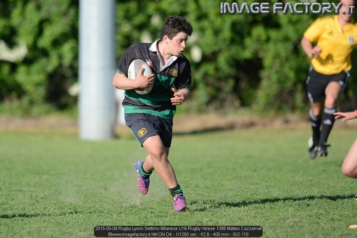 2015-05-09 Rugby Lyons Settimo Milanese U16-Rugby Varese 1398 Matteo Cazzamali